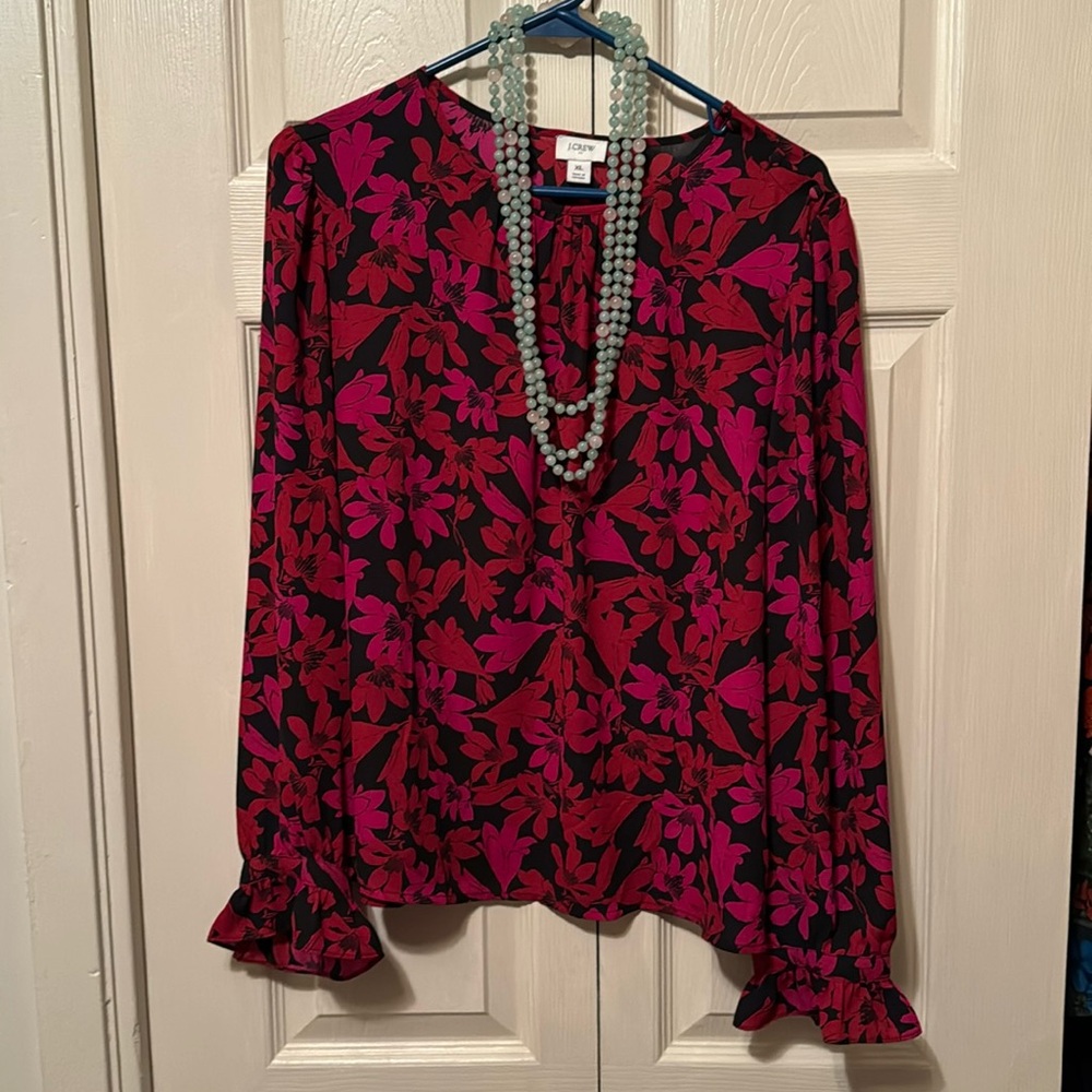 Silk Floral J.Crew Blouse